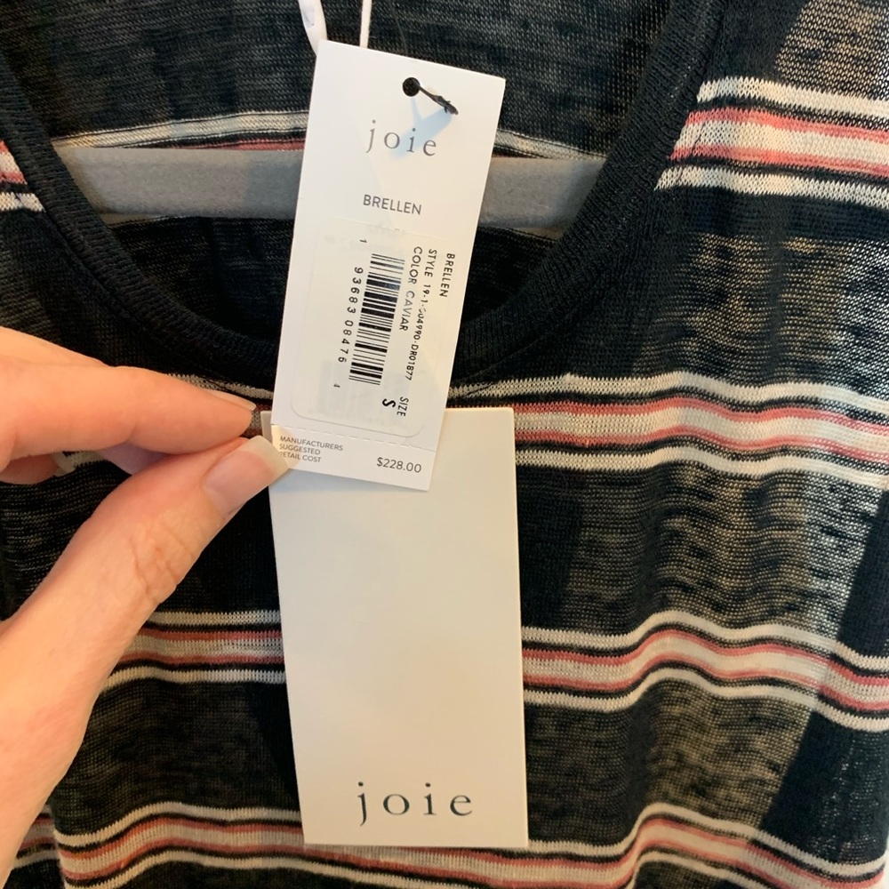 Joie Linen Brellen Striped Twist Back Maxi Dress Size Small NEW - Picture 5 of 7